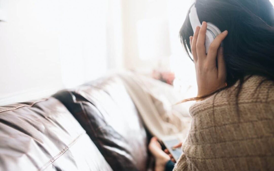 woman listening to music