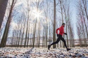 man running during winter