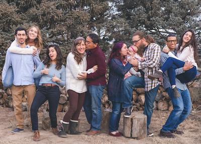 large happy family smiling