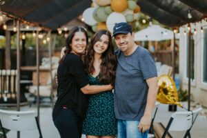 teen with parents