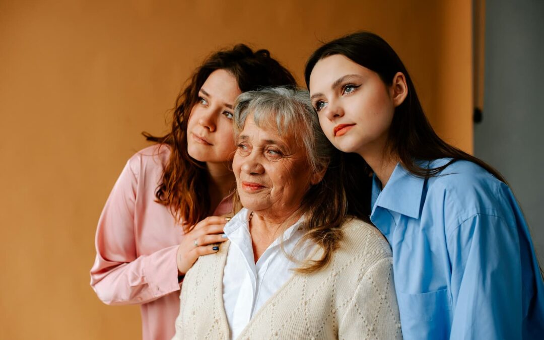 three women posing