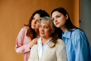 three women posing