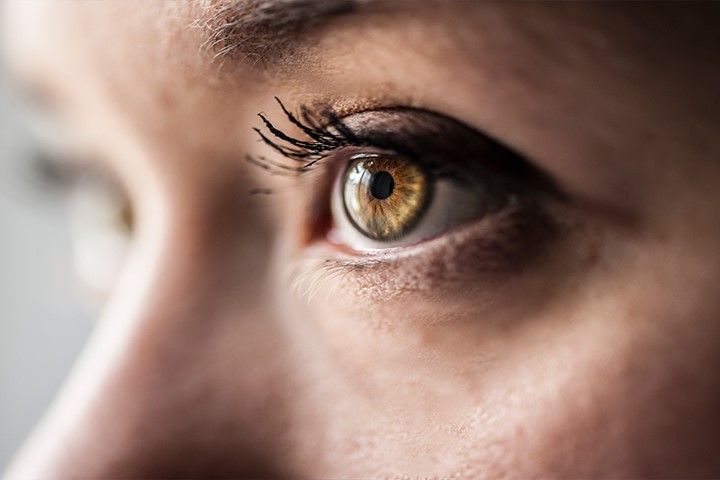 zoomed image of a person's eyes