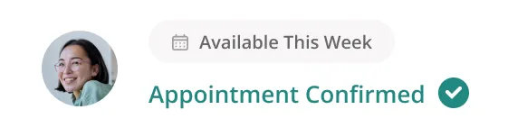 Badge saying appointment confirmed